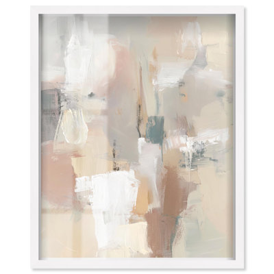 «Neutral Hues I Shadowbox Print» par Art Remedy, cadre blanc, 20 x 24