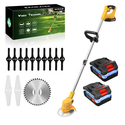 21V Cordless Electric Grass Trimmer 650W Brush Cutter with 18000 RPM for Garden & Lawn Maintenance