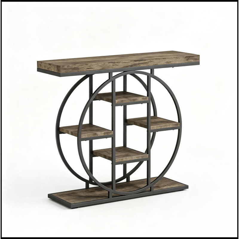 Console élégante avec étagères à plusieurs niveaux, table d'appoint moderne, table d'entrée polyvalente, table de rangement