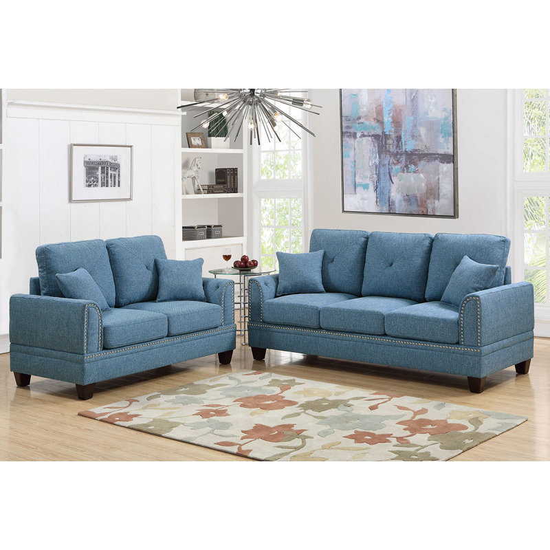 2 - Piece Living Room Set, Blue