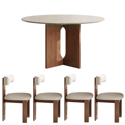 Simple French retro style round dining table sets