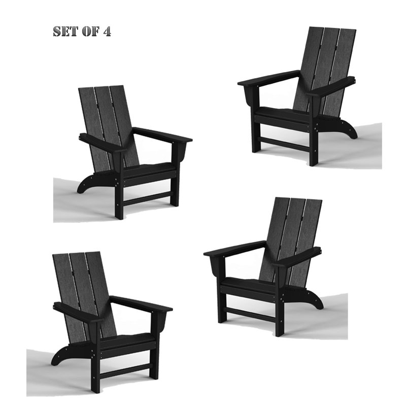 Barbour Greenture Plastic/Resin Adirondack Chair, Black