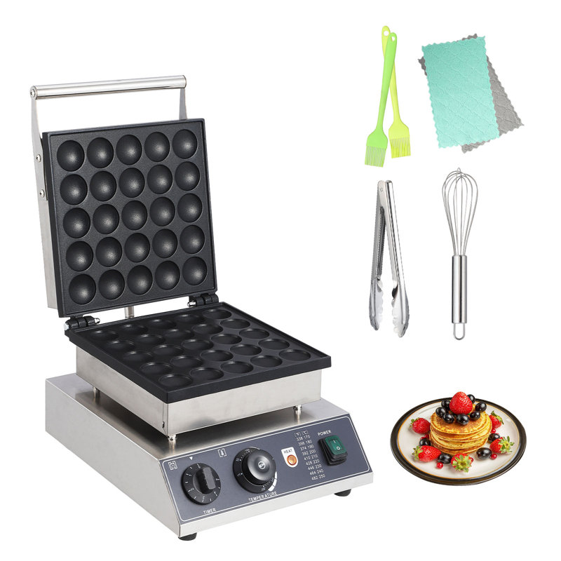 Mini machine à crêpes commerciale, muffin et gaufrier antiadhésif commercial avec minuterie et contrôle de la température pour la maison et le café