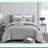 HexaComfort 5-Piece Geometric Bedding Set - Queen Size Grey Comforter with Decorative Pillows and Shams - Hexagonal Pattern Design for Stylish Bedroom Décor