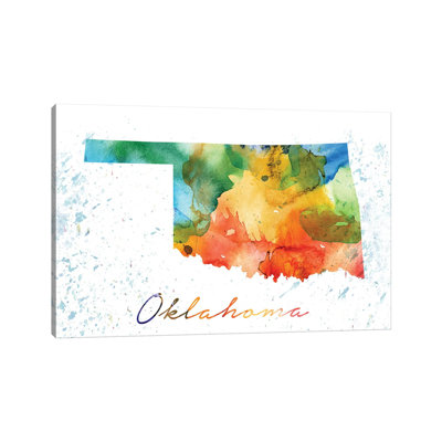 West Virginia State Colorful par Walldecoraddict - Estampe numérique sur toile tendue avec châssis