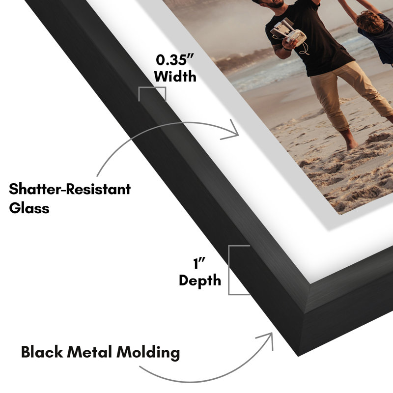 Rickesha Floating Aluminum & Plexiglass Picture Frame, 5" x 7"