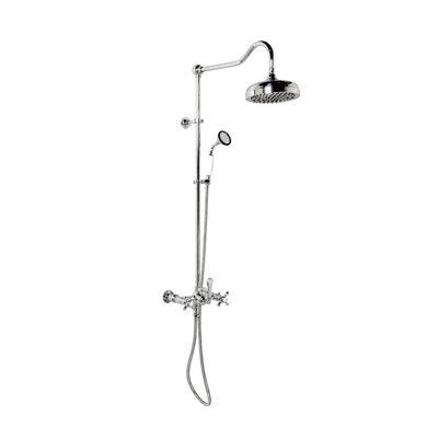 Système de douche exposé 48 po à fixation murale avec pomme de douche et douchette à levier