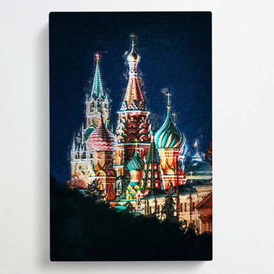 The Kremlin In Moscow Russia - Wrapped Canvas Painting