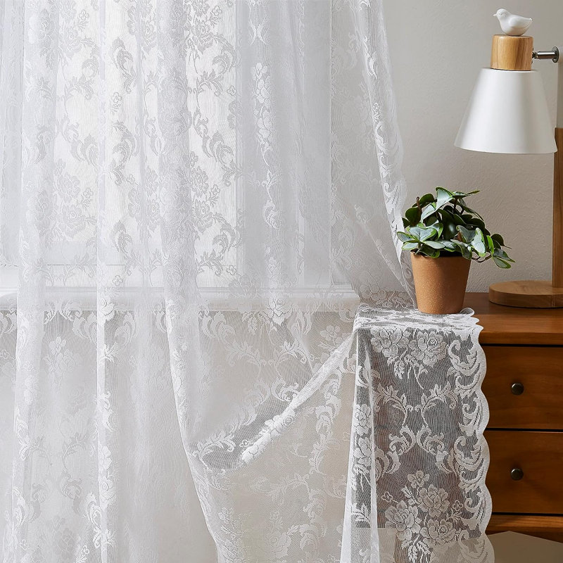 Tissu en dentelle, largeur de 60 pouces, Blanc, 3 verges