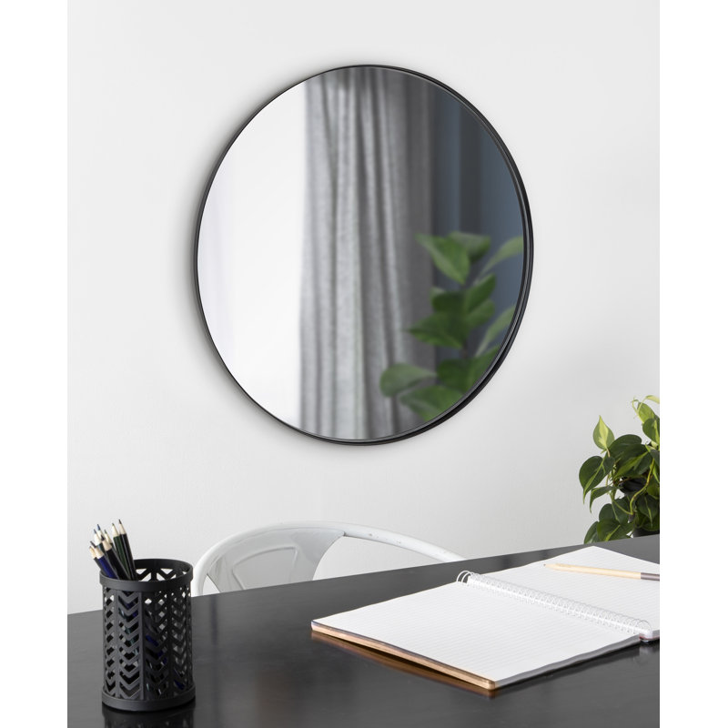Iker Metal Flat Mirror, 27.5" x 27.5", Black