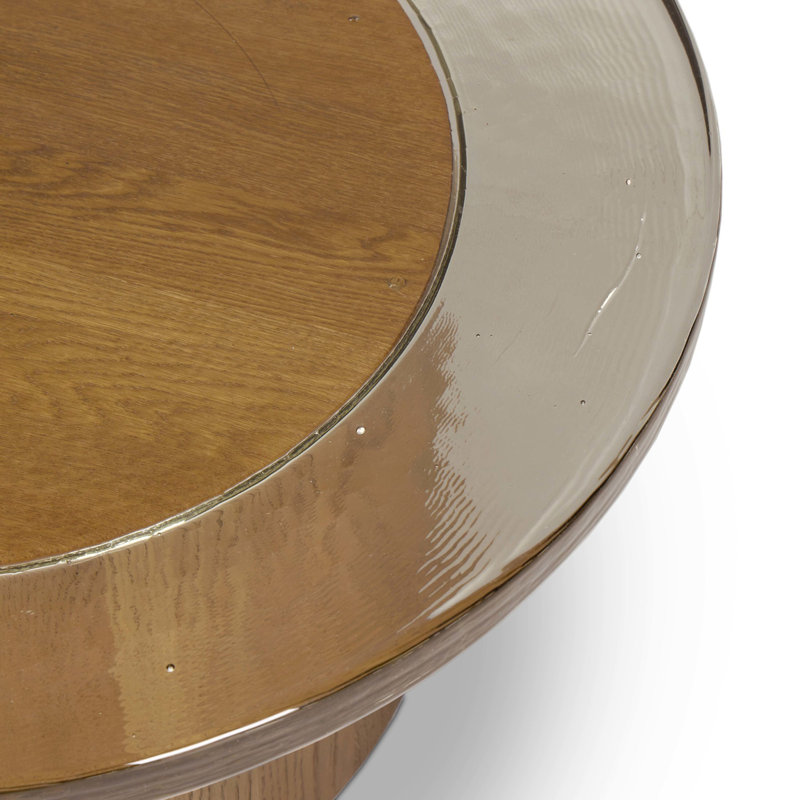 Shira Coffee Table-Smoked Brown Cast Glass, Clear Cast Glass