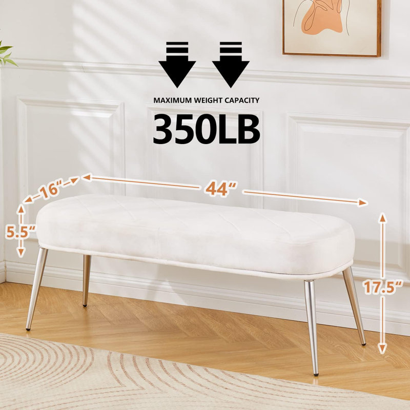 Rayshawna Velvet Upholstered Bench
