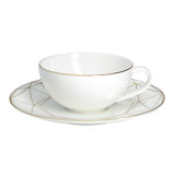 Gem Cut Gold Bone China Teacup