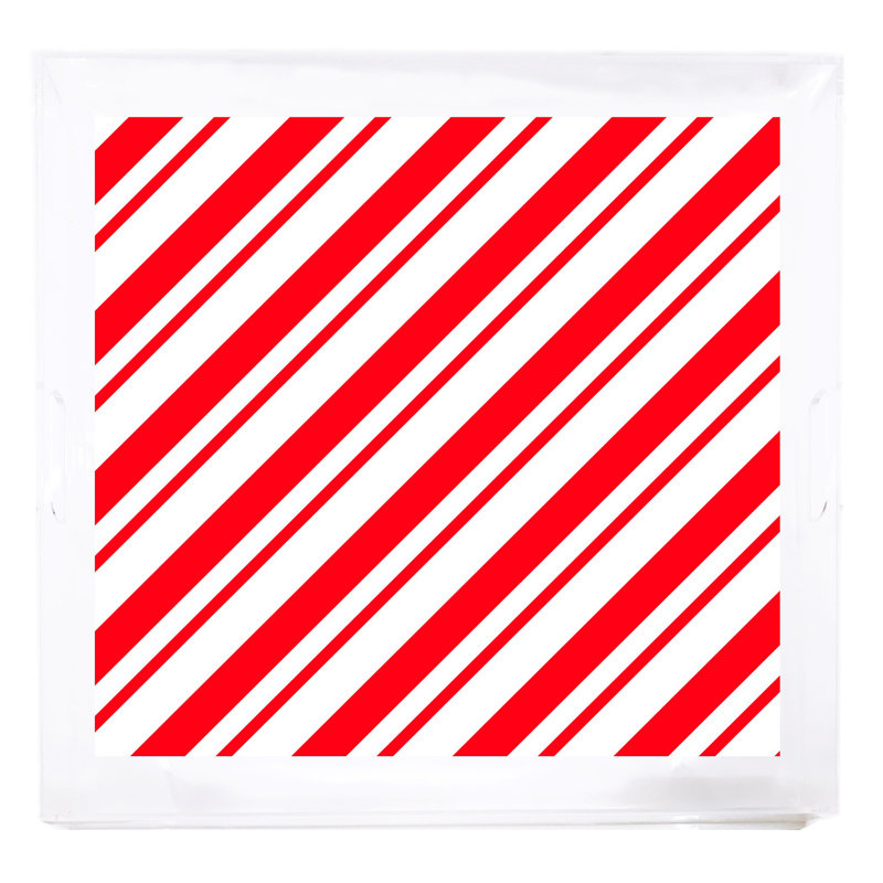 Plateau décoratif carré Candy Cane