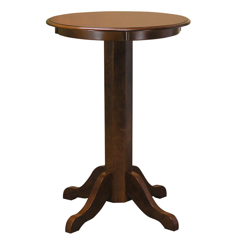 Maple Round Solid Wood Dining Table, Warm Chestnut