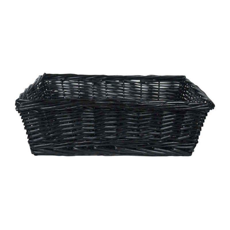 Panier rectangulaire foncé en saule foncé, H 3,5 po x l 18 po x P 13,5 po