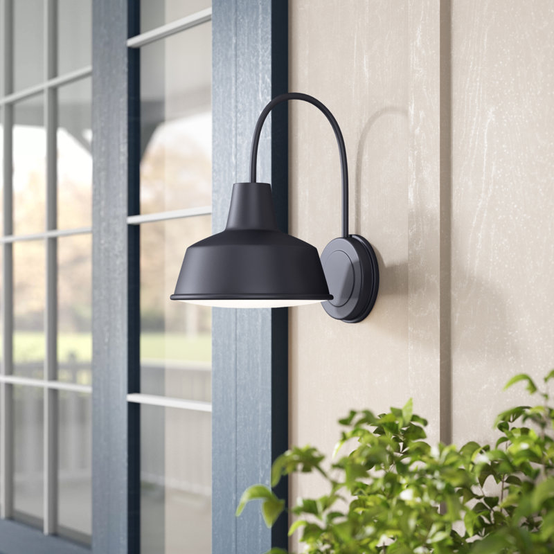 Luminaire de grange d'extérieur Alexandrina, Noir, H 13,25 po x l 10,25 po x p 13 po