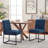 Chenille Upholstered Dining Chairs with Iron Leg Frame Side Chair (Set of 2)-2088671153