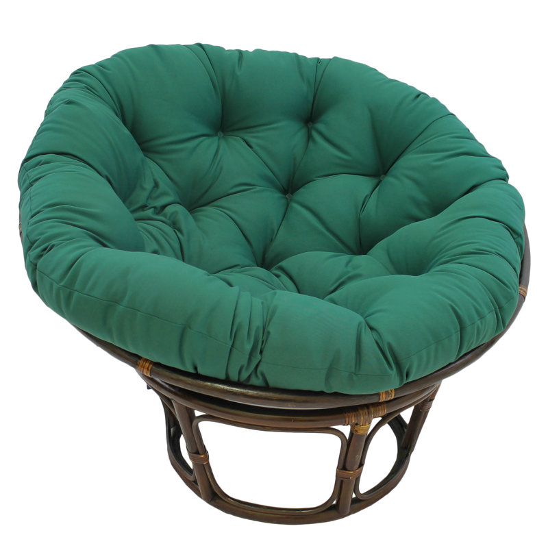Outdoor Papasan Seat Cushion, Forest Green Velvet, 52" W x 52" D