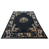Antique Chinese - Ningxia Hallway Runner Wool Blue Rug