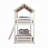Nara Twin Size Bunk Bed, House Design With Ladder, White Rustic Wood