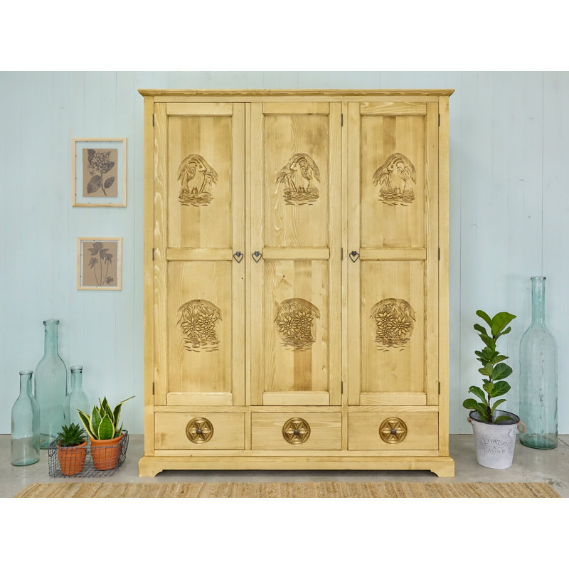 Oronoco 3 Door Solid Wood Wardrobe