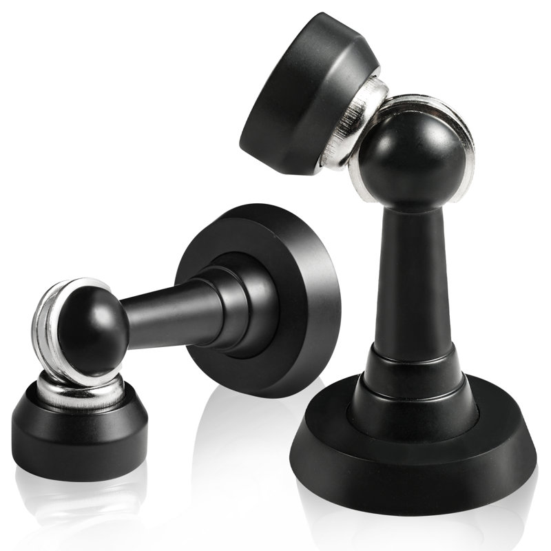 Magnetic Brass Floor Mount Stop, Matte Black