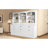 White Bathroom Storage Cabinet with Four Doors, Drawers, Adjustable Shelf & Six Open Shelves – Durable MDF Construction, Combo