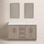 Meuble-lavabo de comptoir en marbre blanc Carrara de 60 po en chêne gris avec miroir Kamila-1961455502