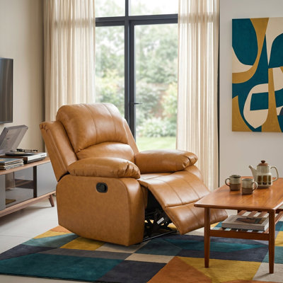 Softoria Ginger Vegan Leather Manual Recling Chair (1 Piece)