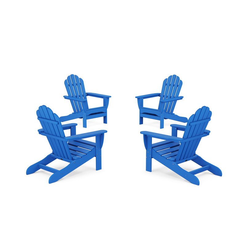 4-Piece Monterey Bay Adirondack Chair Conversation Set, Pacific Blue