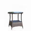 Table basse d'extérieur ronde en verre trempé transparent