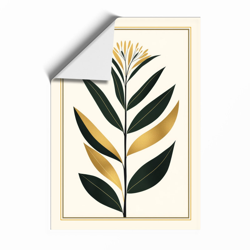 Single Stem In Gold Botanical - Print, Unframed, A1 - 84.1 x 59.4 cm