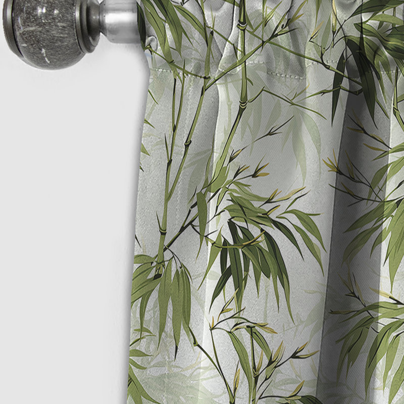 Bambou Zen Tropical Motif V - Rideau floral - Rideau occultant floral - 1 panneau, L 52 po x L 108 po