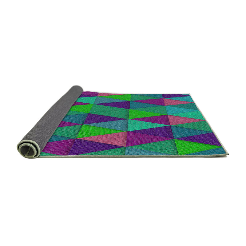Tapis bleu/vert/rose, Rond 4 pi