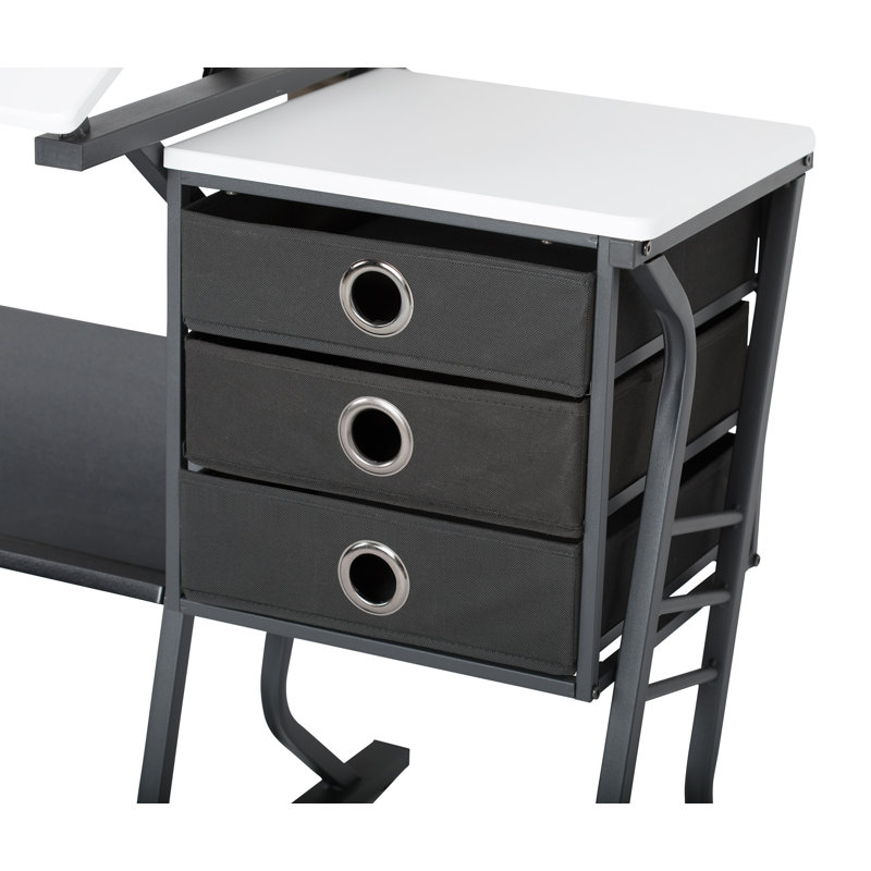 Centre de dessinateur avec tabouret Eclipse Ultra, Blanc