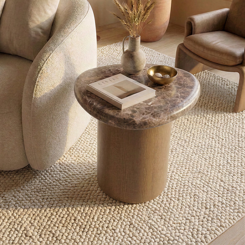 Table gigogne Marbello, Faux Travertine