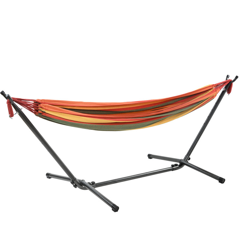 Chestle Double Classic Hammock with Stand, Red/White/Green