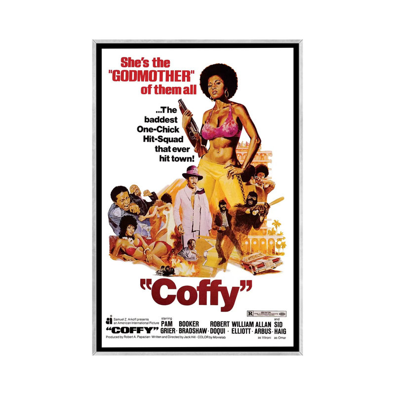 Coffy - publicité, H 48 po x l 32 po x P 1,5 po, Aucun mat, Toile avec cadre argenté