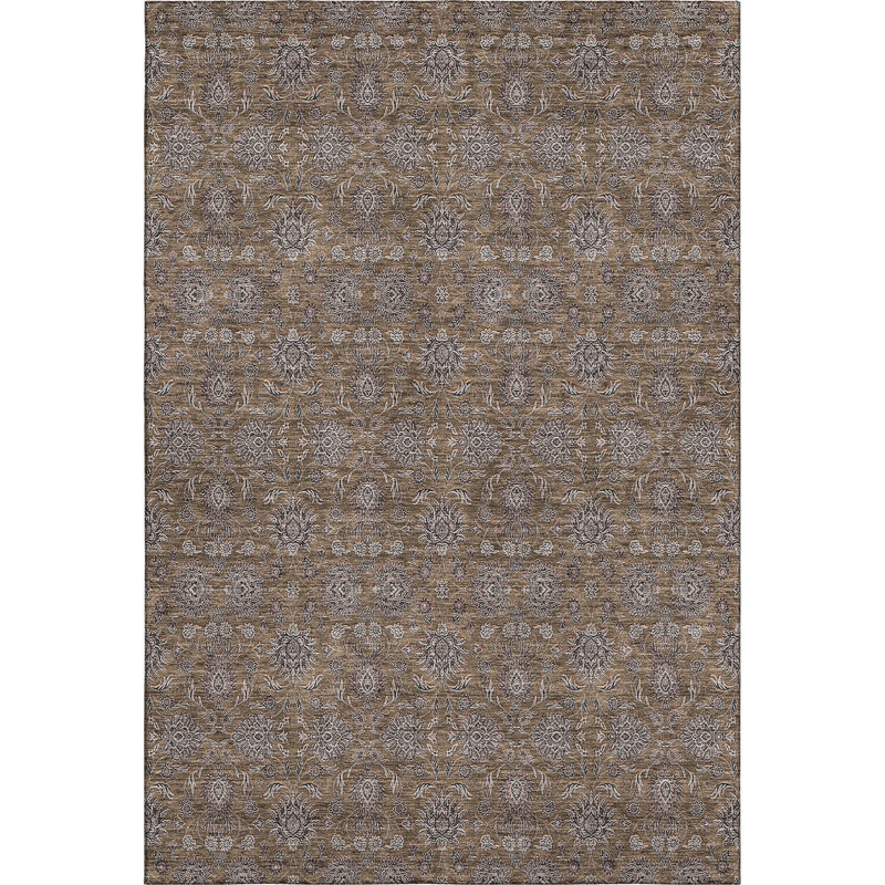 Premium Machine Washable Prisco Chocolate Rug, Rectangle 3' x 5'