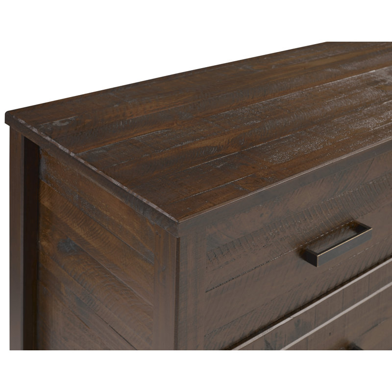 Commode à 6 tiroirs en bois massif avec pin séché au four 51 po Romney, Noyer antique