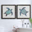 Bubble Blue Turtle I - ensemble de 2 peintures sur toile encadrées-1146726227-1146726248