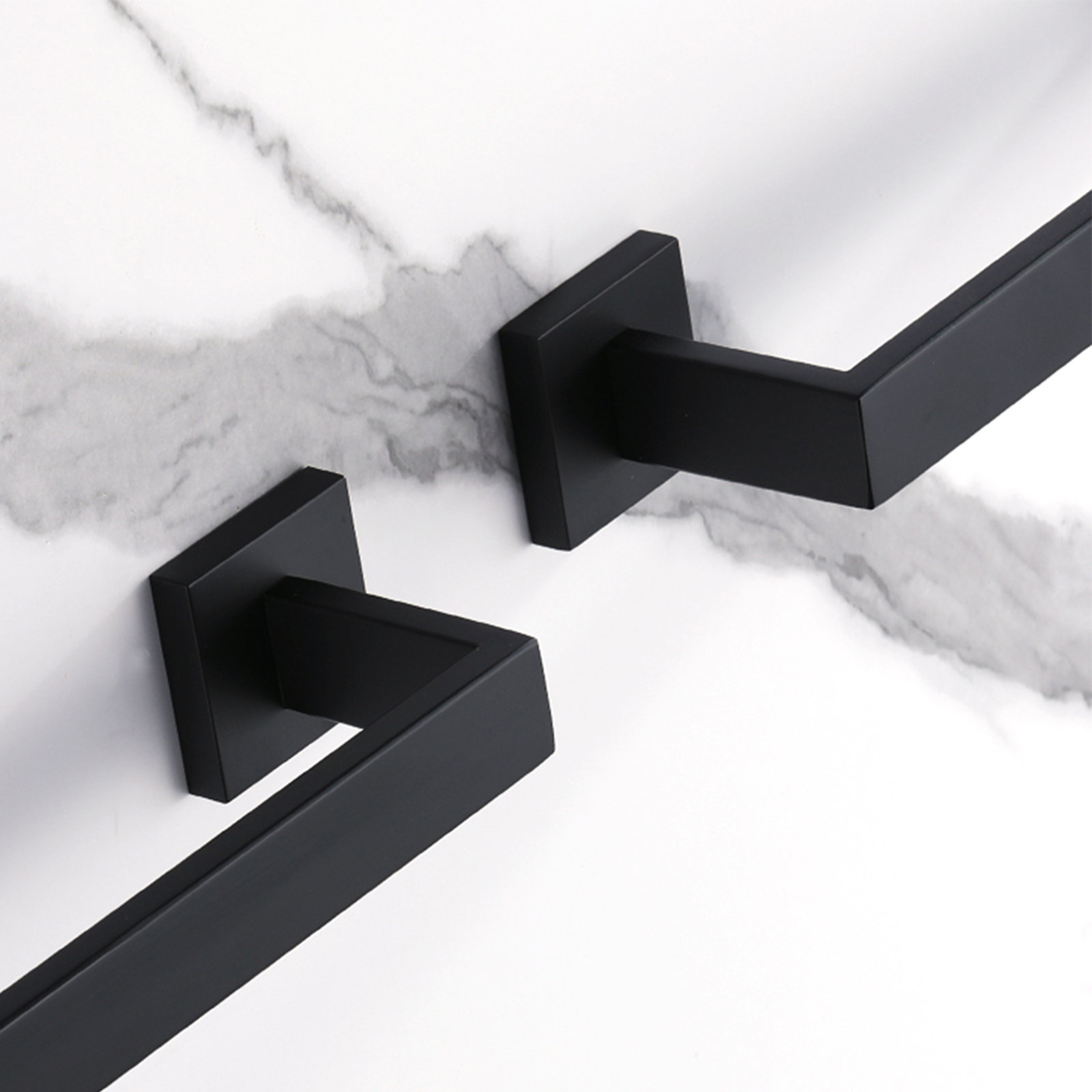 25.5" Wall Mounted Towel Bar, Matte Black, 3.4" H x 21.5" W x 2.16" D
