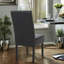 Chaises de salle à manger confortables en cuir PU noir, style moderne pour un usage domestique