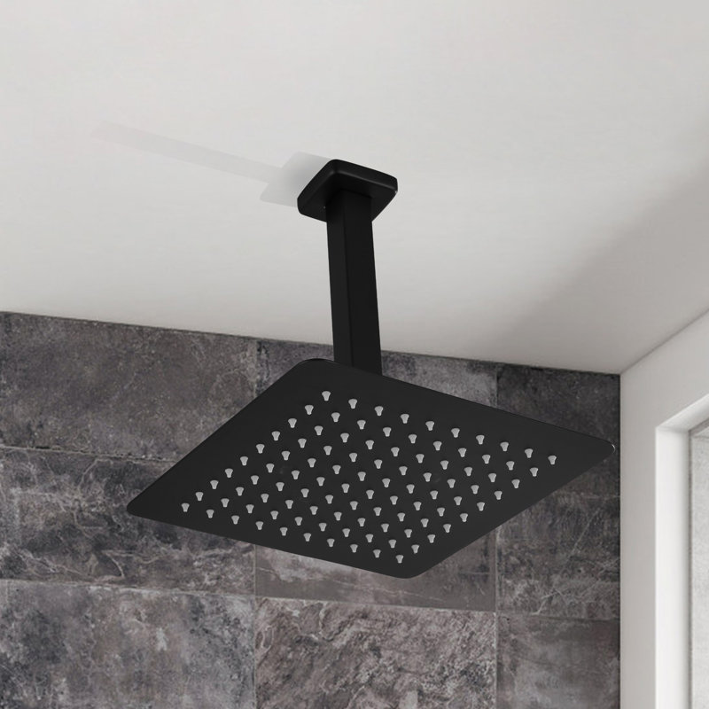 Rain Fixed Shower Head, Matte Black