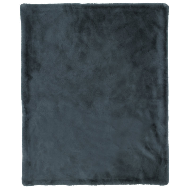 Jeté en fausse fourrure Cozy, Gris