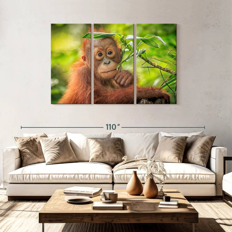 Brampt Leaf Munching Orangutan, 48" H x 74" W