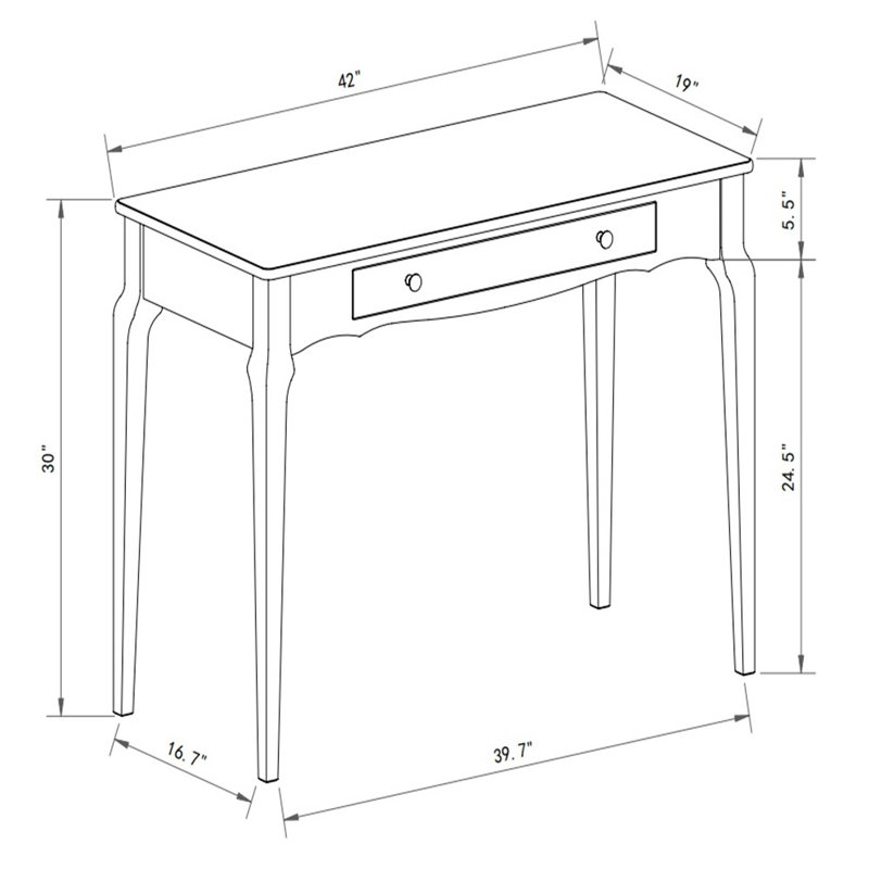 Bureau Stella, noir, Gris