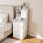 3-in-1 LED Vanity – Compact 20" Width, Hidden Stool + 4 Drawers, Open Bookshelf, 3-Color Dimmable Mirror, FSC-Certified White Finish