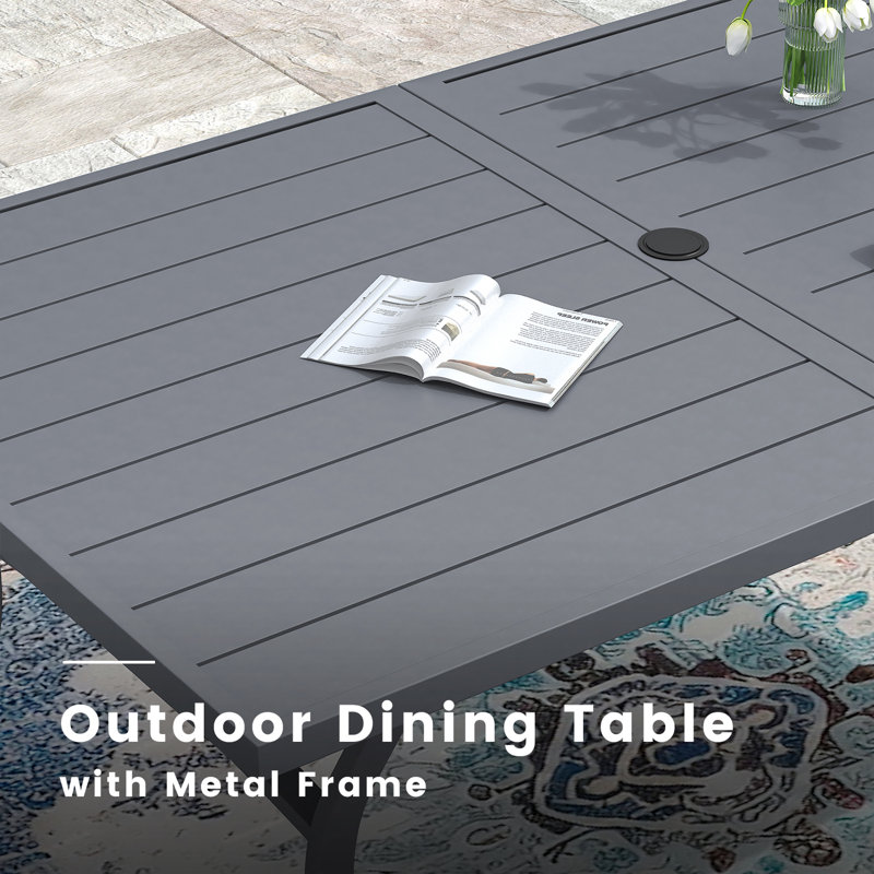 Ensemble repas pour 6 personnes avec table rectangulaire, Gris